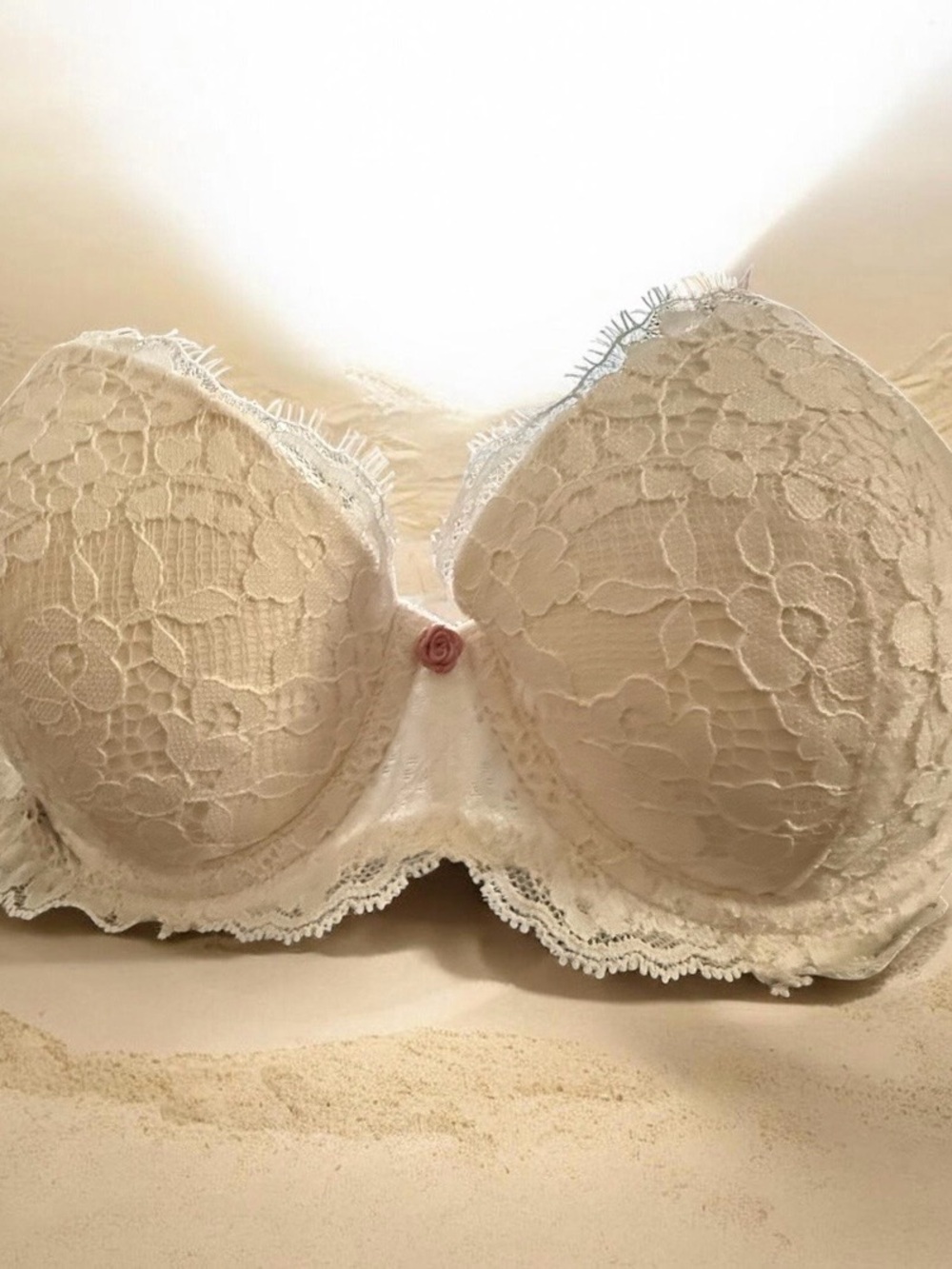 victoria's secret beige lace and polyester bra size 36B